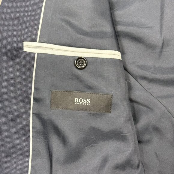Hugo Boss Suit "James/Sharp" Super 120s Wool 2pc Birdseye Navy Blue 40R 30x29 - Picture 8 of 16
